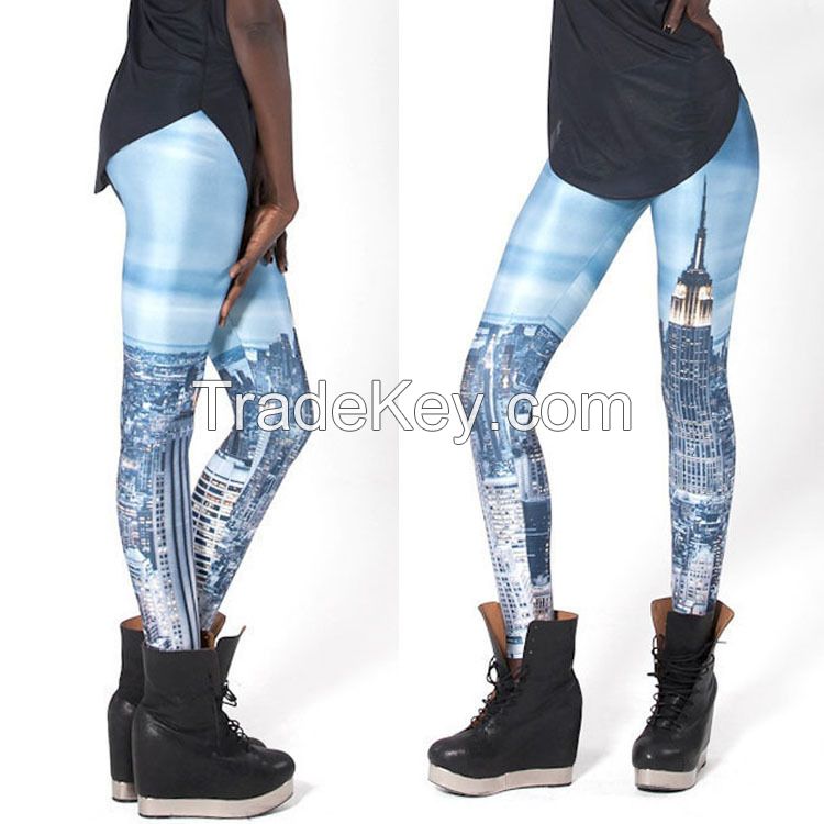 2014 new digital printing nine points leggings female galaxy leggings