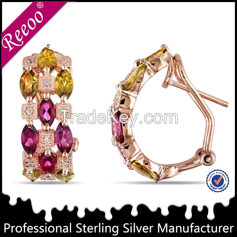 Fashion Women 925 Sterling Silver Earring Rose Gold Plating Earring