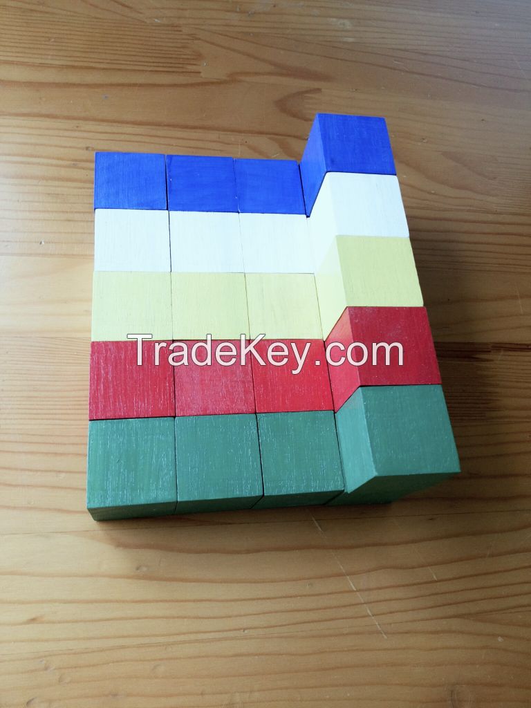 Original Wooden Cube(Color and original wood color)