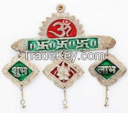 SILVER SHUBH LABH HANGING - Indiangiftguru