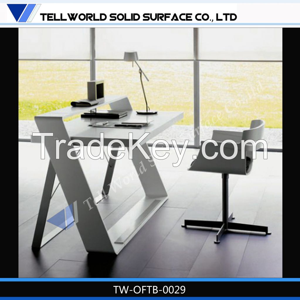 2014 free standing office desk, modified corian office furnitures