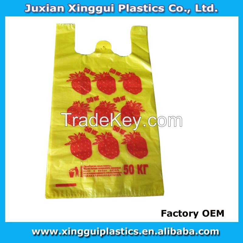 Supermarket plastic bag for shopping