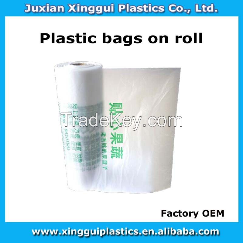 t-shirt bag on roll made in Rizhao City, Shandong