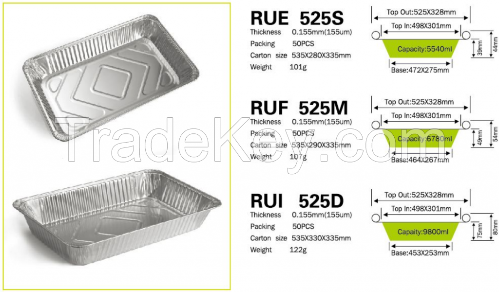 Full size pan Disposable Food Aluminum full size Tray shallow medium &amp;amp; deep foil container