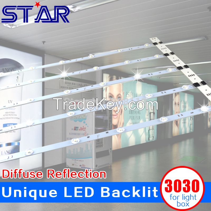 3030 LED Bar Rigid Strip Diffuse Reflection Backlight Light for Backlit Outdoor Large Advertising Light Box Slim Lightbox Sign