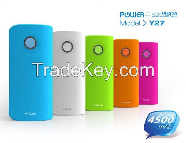 Green 1A/2.1A 2 charging ports 4500mAh Portable Power Bank External Ba