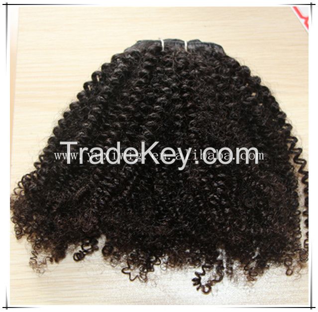 kinky curly hair weft on stock