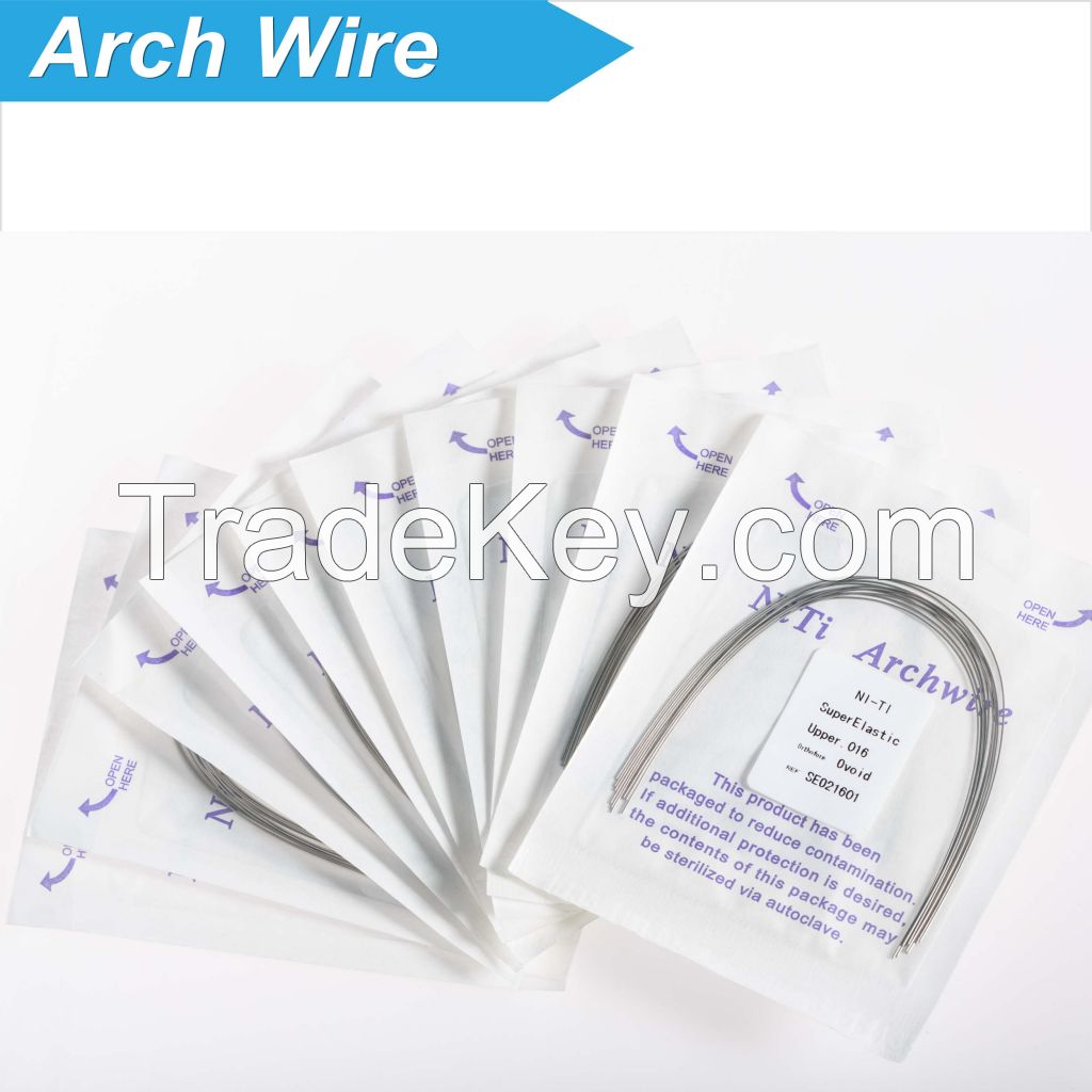 Dental orthodontic round rectangle niti arch wire