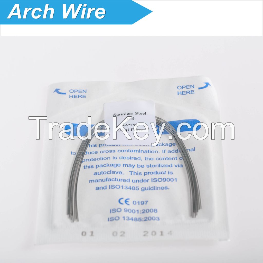 Dental orthodontic round rectangle stainless steel arch wire