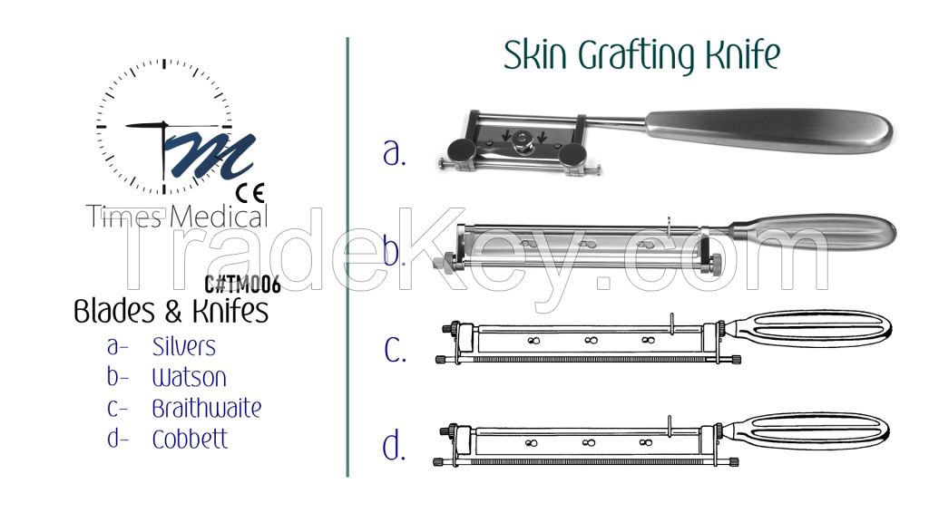 Bone Saws, Plaster Saws, ENT Snares, Skin grafting knifes