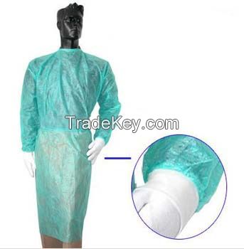 Disposable Isolation gown with Knitted Cuffs