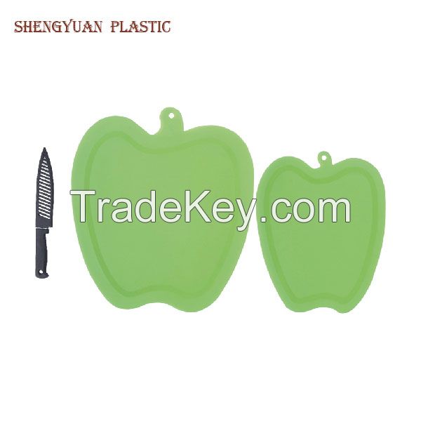 funny apple shape pp plastic cutting board sets