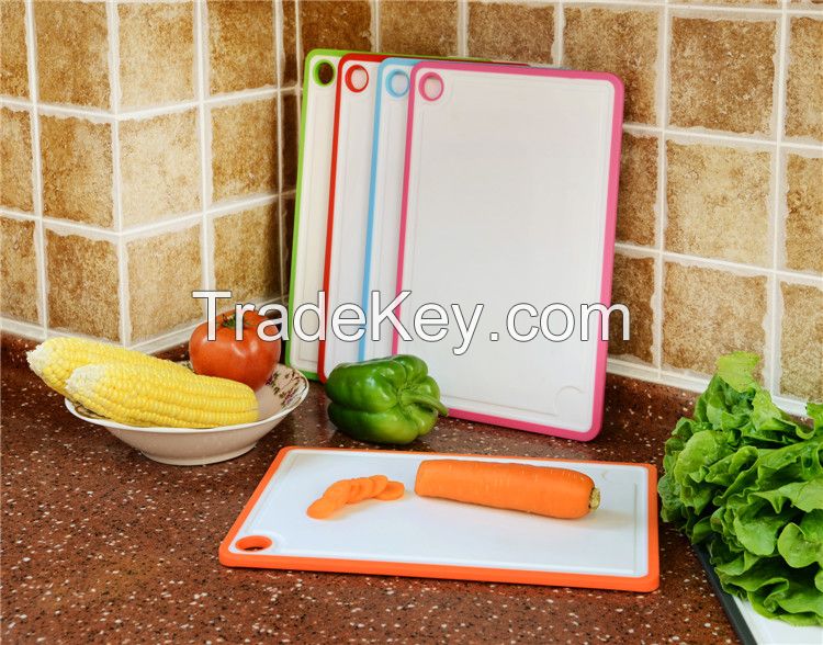 fashional design plastic cutting board with anti-slip