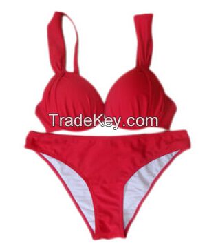 Sexy two-piece bikini with push up cup, solid color. Fashion and sweet