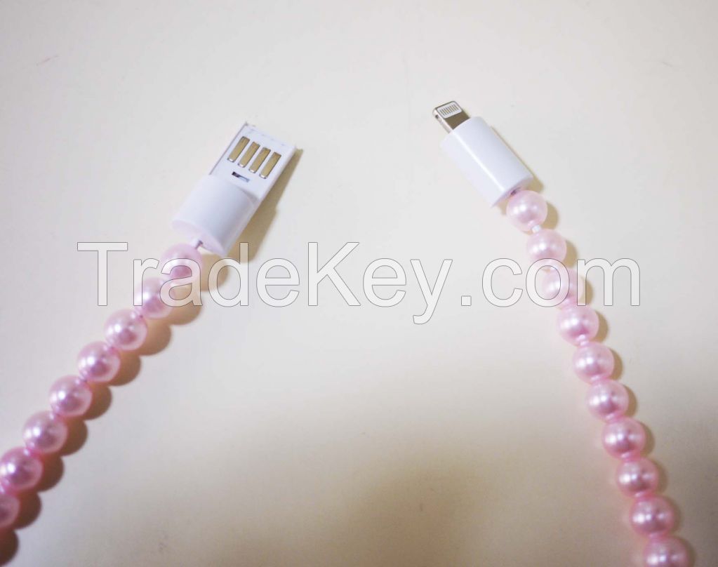 Hot sale Necklace Mobile Phone Cables Micro USB Data Cable Charging For Samsung Galaxy Note For IPhone 5 5S 6 Plus