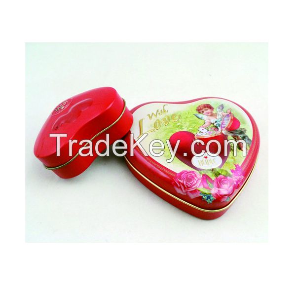 deep drawn heart shape mint window tin