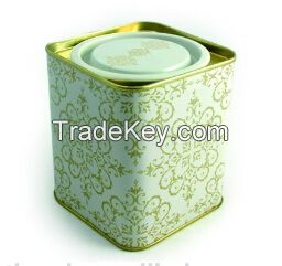 classic elegant square Mombasa tea tin box