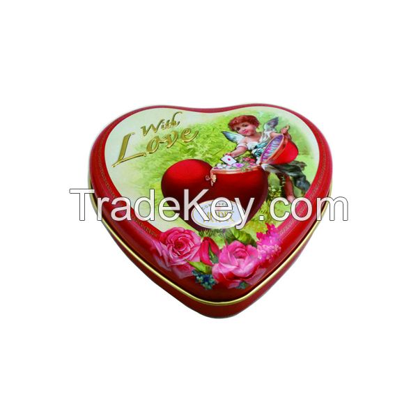 deep drawn heart shape mint window tin