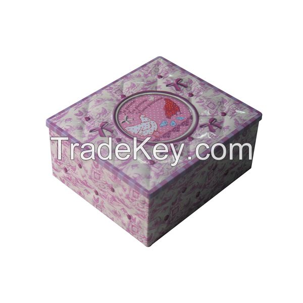 glossy square valentine gift tin box factory
