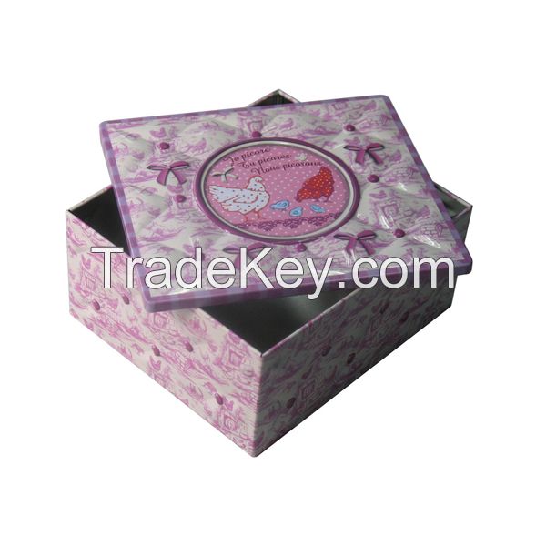 glossy square valentine gift tin box factory
