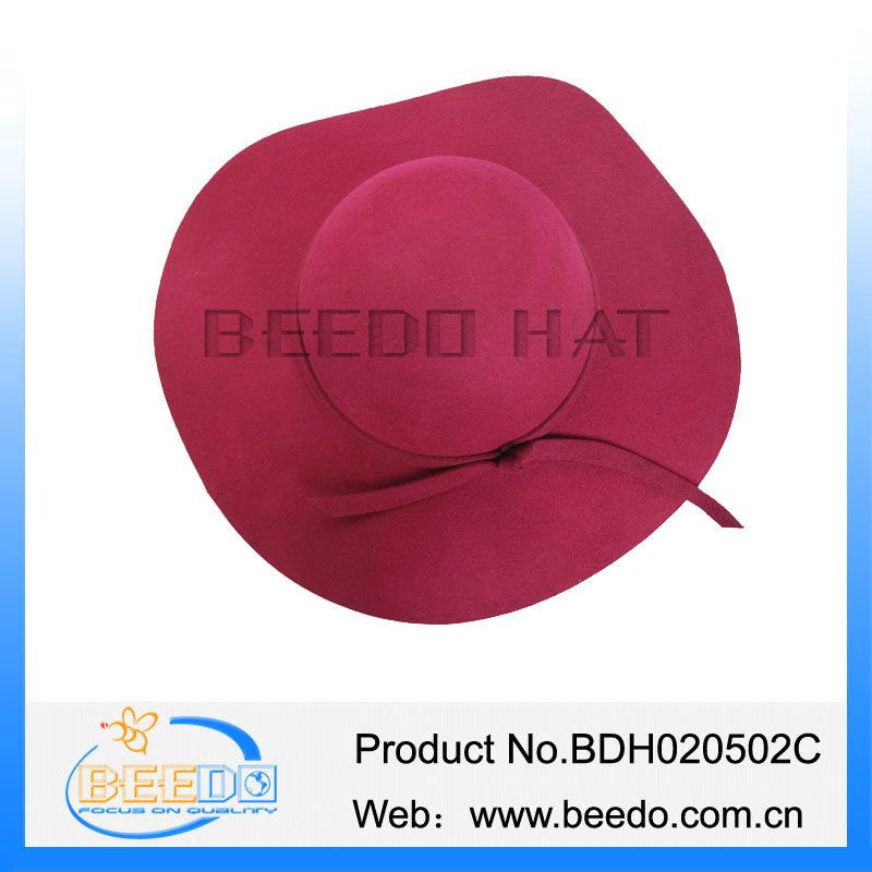 2015 hot selling women ladies wool felt wide brim floppy hat cloche hat