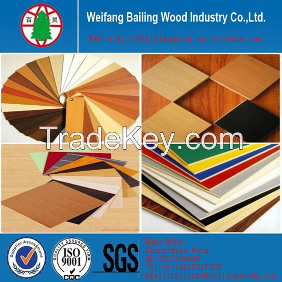 plain/melamine MDF for furniture and decoration