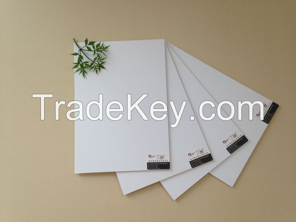 White free foam PVC board with smooth surface and can be printed directly, 3mm pvc plastic sheet