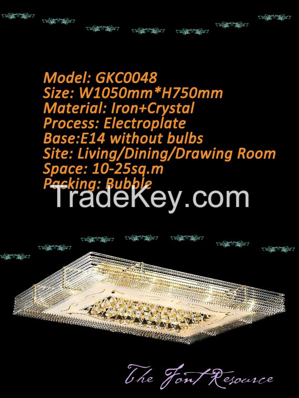 GKC0048 Width 1050mm Giking Lighting Good Quality Crystal Ceiling Lamps