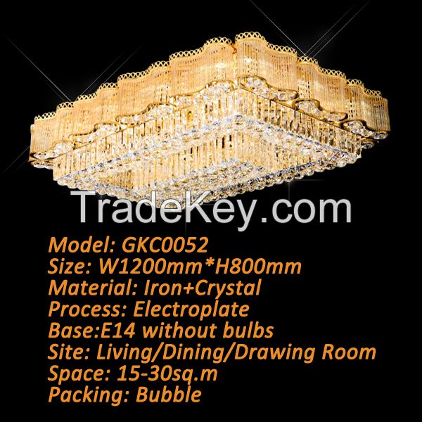 GKC0052 Width 1200mm Height 800mm Giking Lighting Good Quality Crystal Ceiling Lamps