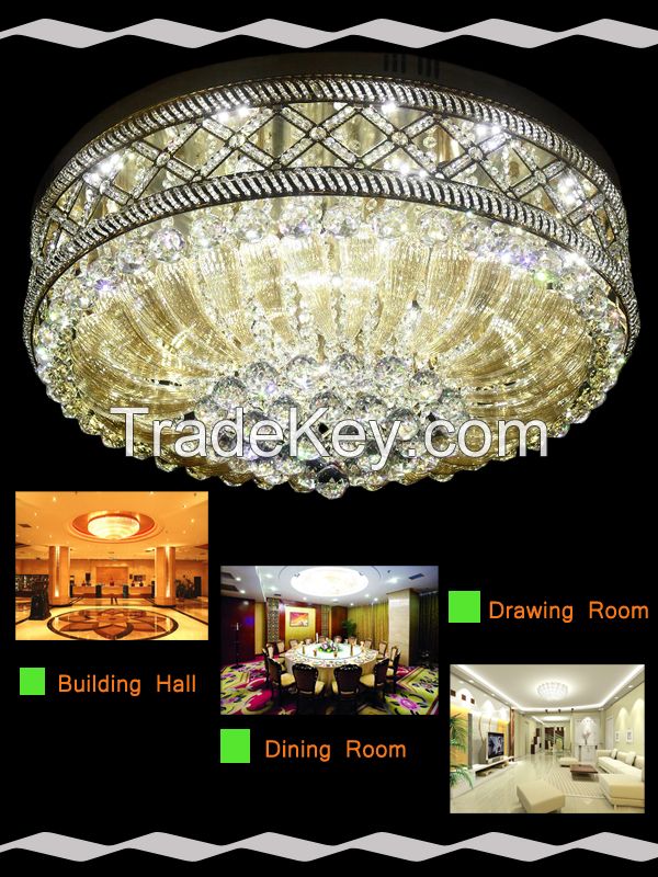 GKC0005 Width 1000mm H370mm Giking Lighting Good Quality Classical Big Ceiling Lamp Crystal Ceiling Lamps