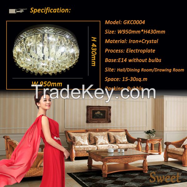 GKC0004 Width 950mm Giking Lighting Good Quality Classical Big Ceiling Lamp Crystal Ceiling Lamps