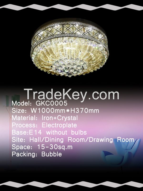 GKC0005 Width 1000mm H370mm Giking Lighting Good Quality Classical Big Ceiling Lamp Crystal Ceiling Lamps