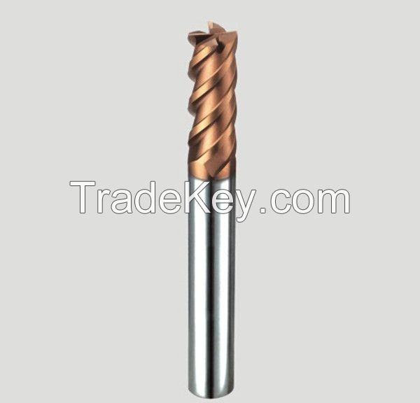 Grain carbide flat end mills for high hardened steels