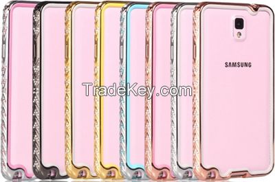 Shengo TPU Frame Decorated Metal Bumper Case for iPhone 