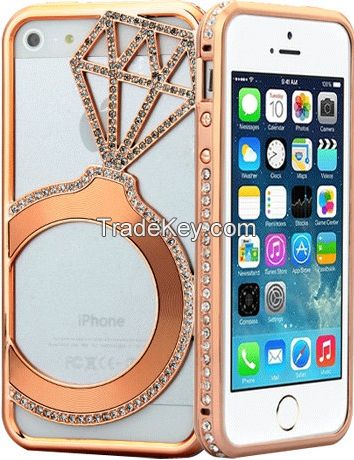 Shengo Luxury CZ Diamond Metal Bumper Case for Smart phones