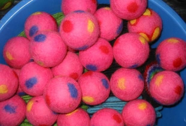 Felt balls with designs