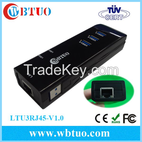 WBTUO 3port usb3.0 hub with rj45 lan ethernet adapter