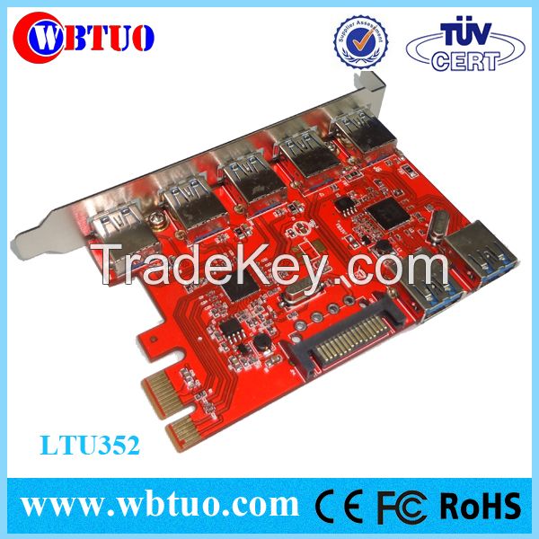 WBTUO PCIE x1 7port USB3.0 with power Sata adapter card