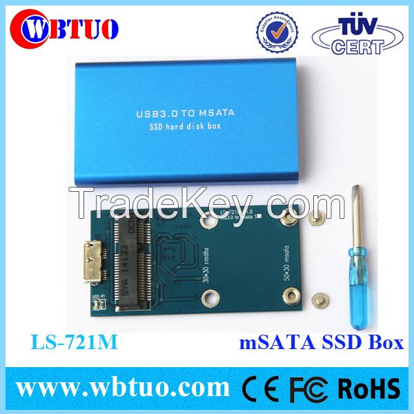 WBTUO portable Aluminium msata SSD enclosure case