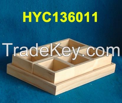 wooden compartment tray