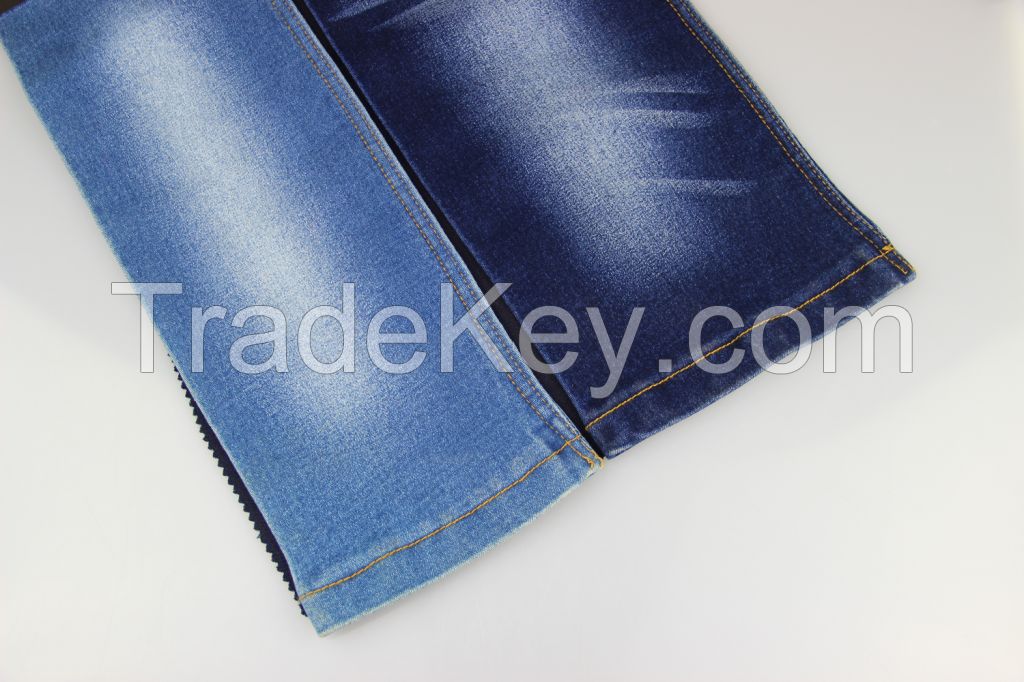 10oz cotton polyester spandex satin denim jeans fabric