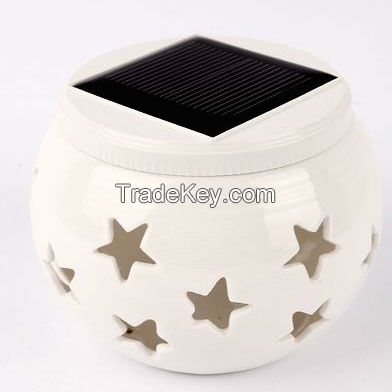 Solar Led Ceramic Jar Table Light Star