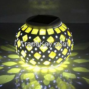 Solar Led Mosaic Jar Table Light