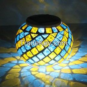 Solar Led Mosaic Jar Table Light