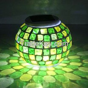 Solar LED Mosaic Jar Table Light