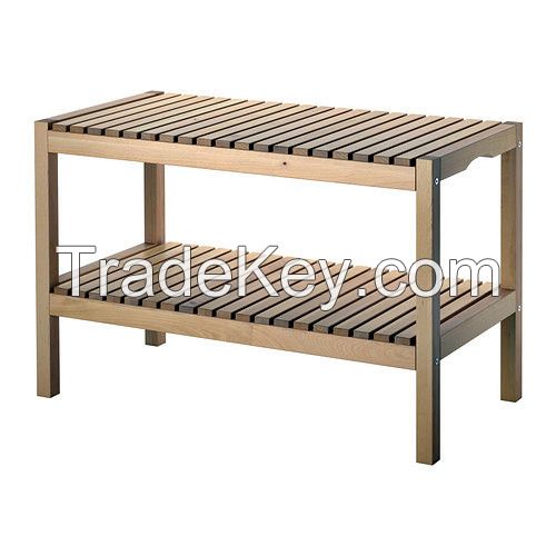 Solid wood bench