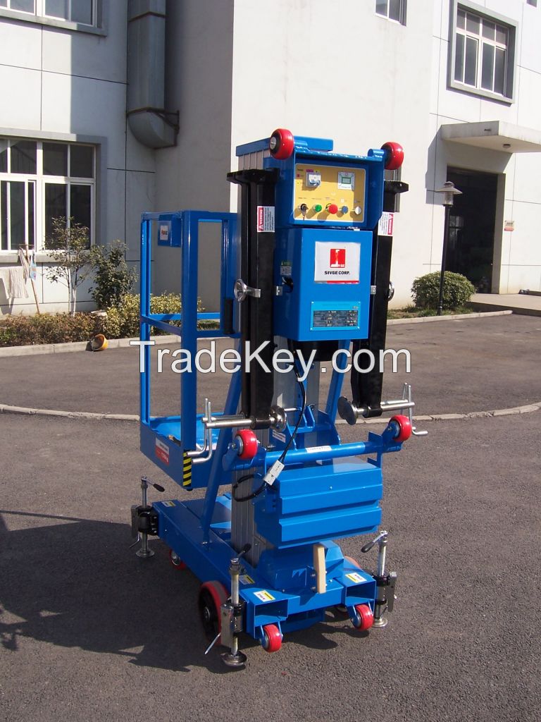 Factory sales G-type Single mast  aerial work platform with working height 9.3m