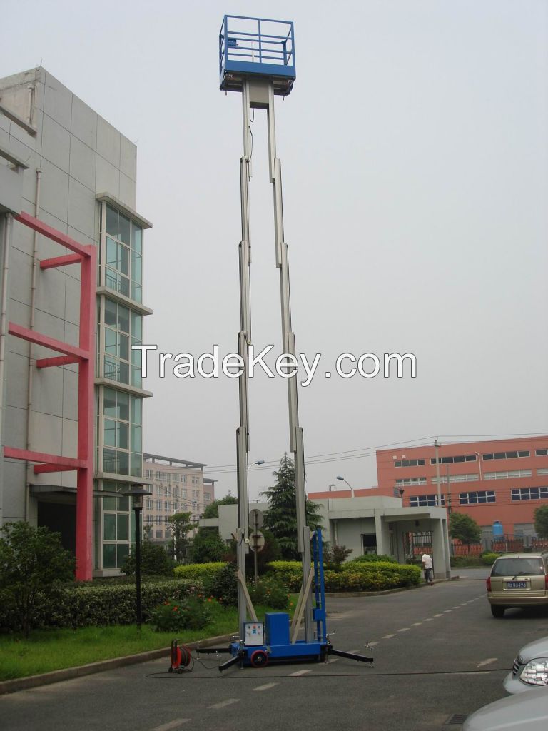 High efficiency Dual mast aerial work platform with working height 9.7m