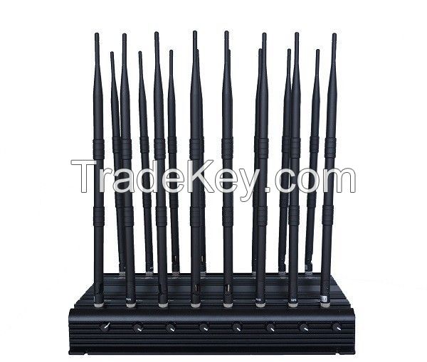 Powerful Adjustable 16 antenna  GSM 3G 4GLTE /Wimax WIFI GPS  Phone Blocker