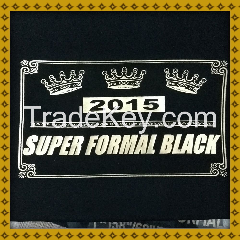 68" formal black jet black wool peach fabric